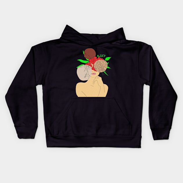 The Flower Woman Kids Hoodie by Melisa99